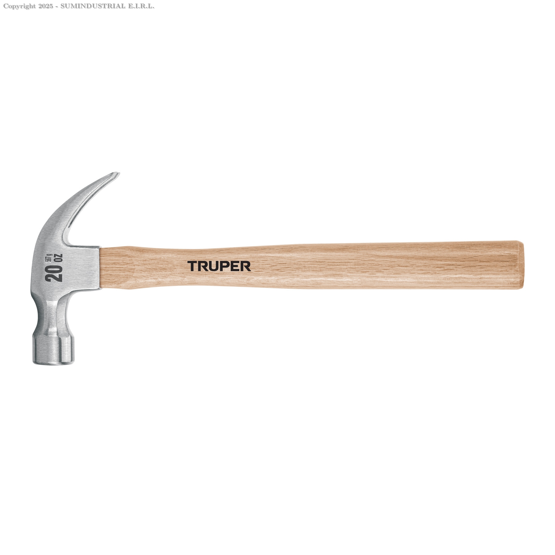 MARTILLO PULIDO, 20 OZ, UÑA CURVA, MANGO MADERA, TRUPER