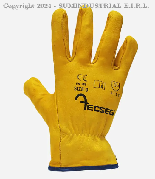 GUANTES DE SEGURIDAD DE CUERO BANDANA TECSEG AS020