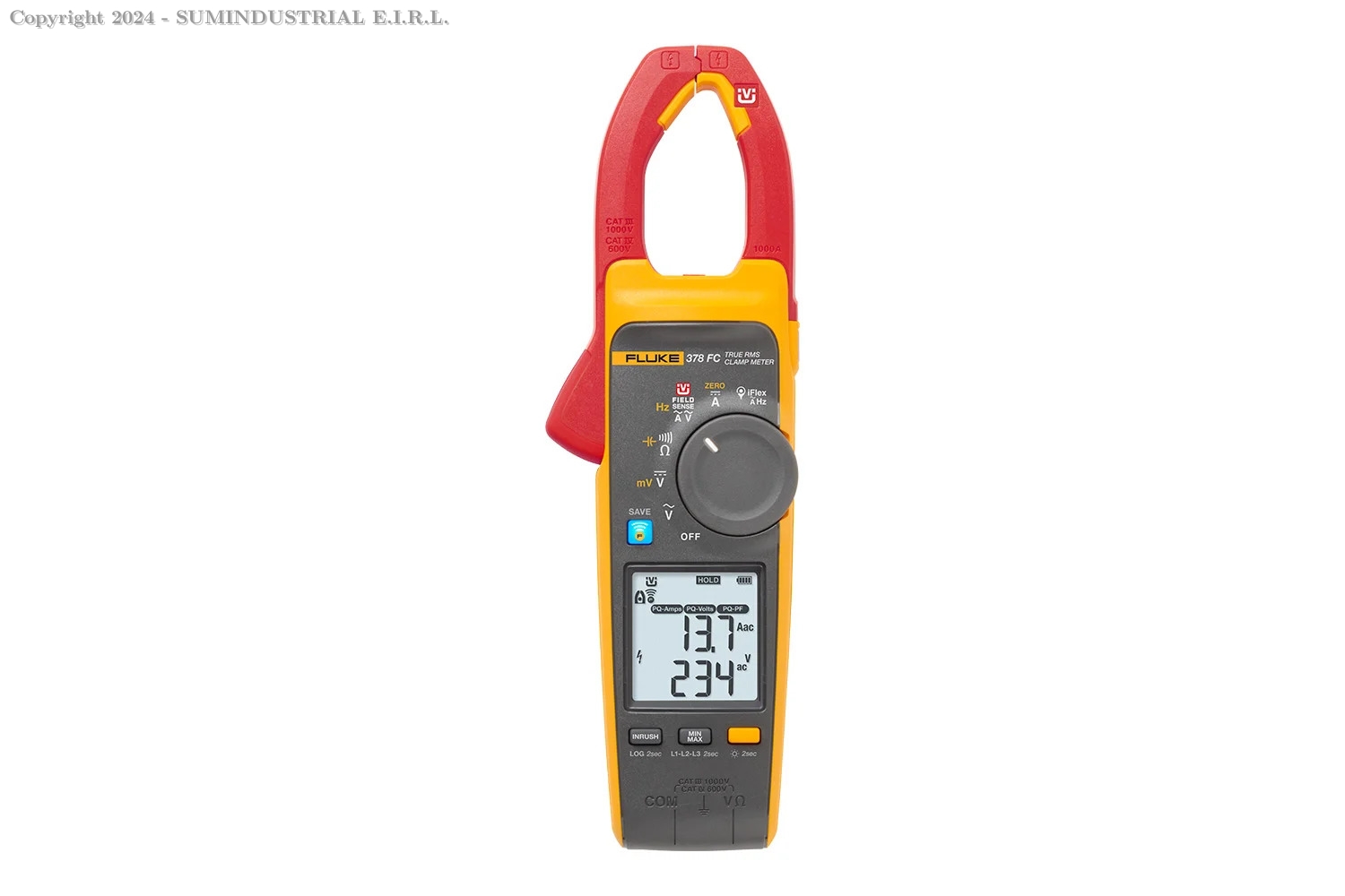 PINZA AMPERIMÉTRICA DE CA/CC DE VERDADERO VALOR EFICAZ CON IFLEX FLUKE 378 FC