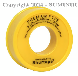 CINTA TEFLON AMARILLA 0.120X 12 MM SHURTAPE