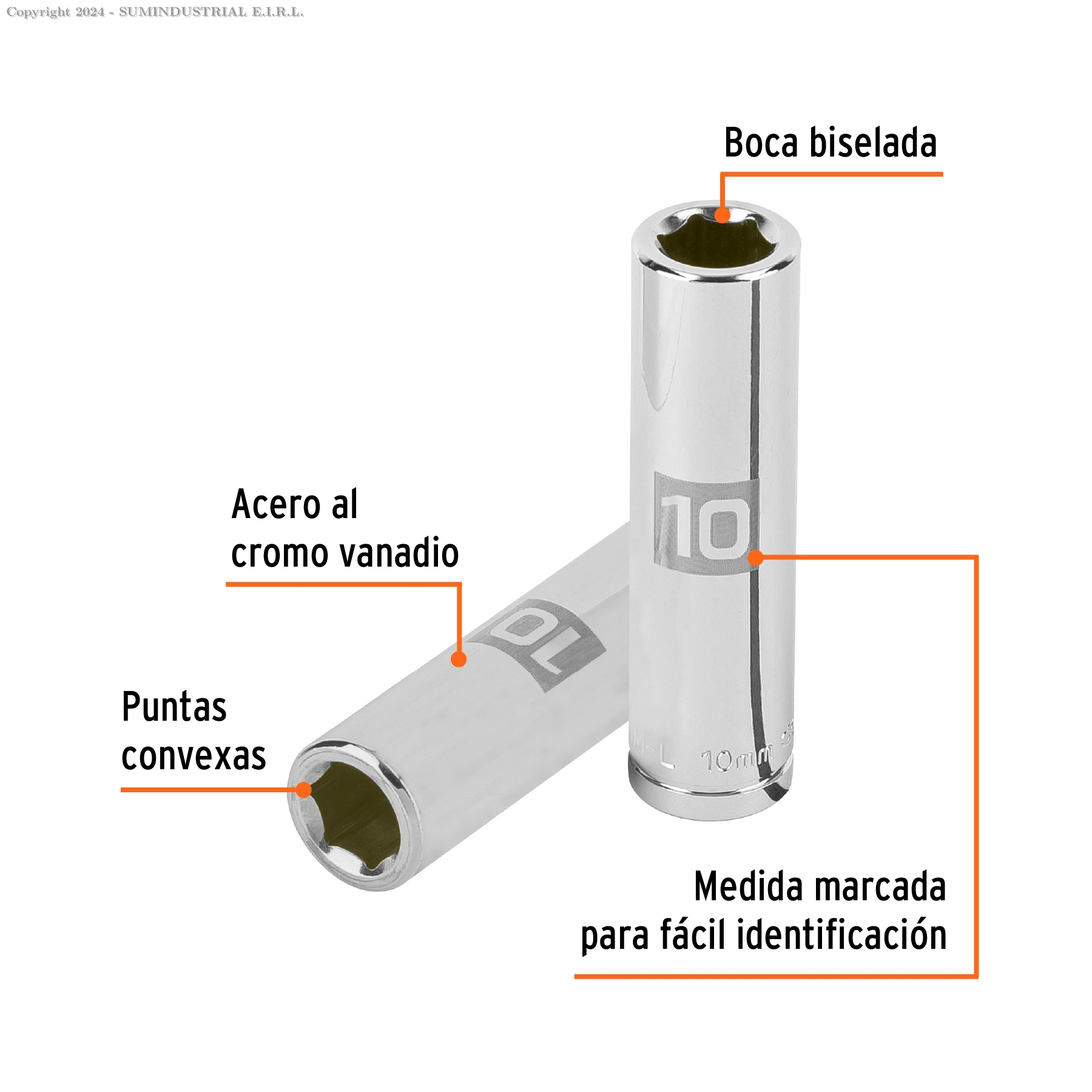 DADO TUBULAR HEXAGONAL ENCASTRE 3/8