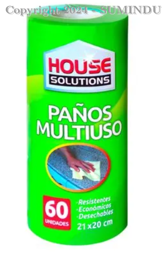 PAÑO MULTIUSOS 20X21 CM X60 UNIDS. HOUSE SOLUTIONS