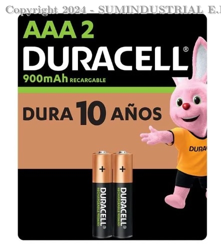 AAAX2 900MAH PILA RECARGABLE 1.2V DURACELL (PAR)
